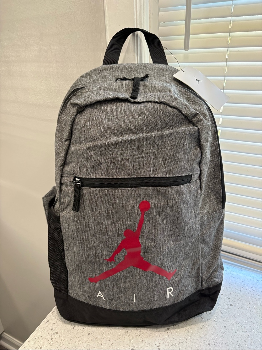 NWT Jordan Air School Big Kids' Backpack in Carbon Heather Colorway